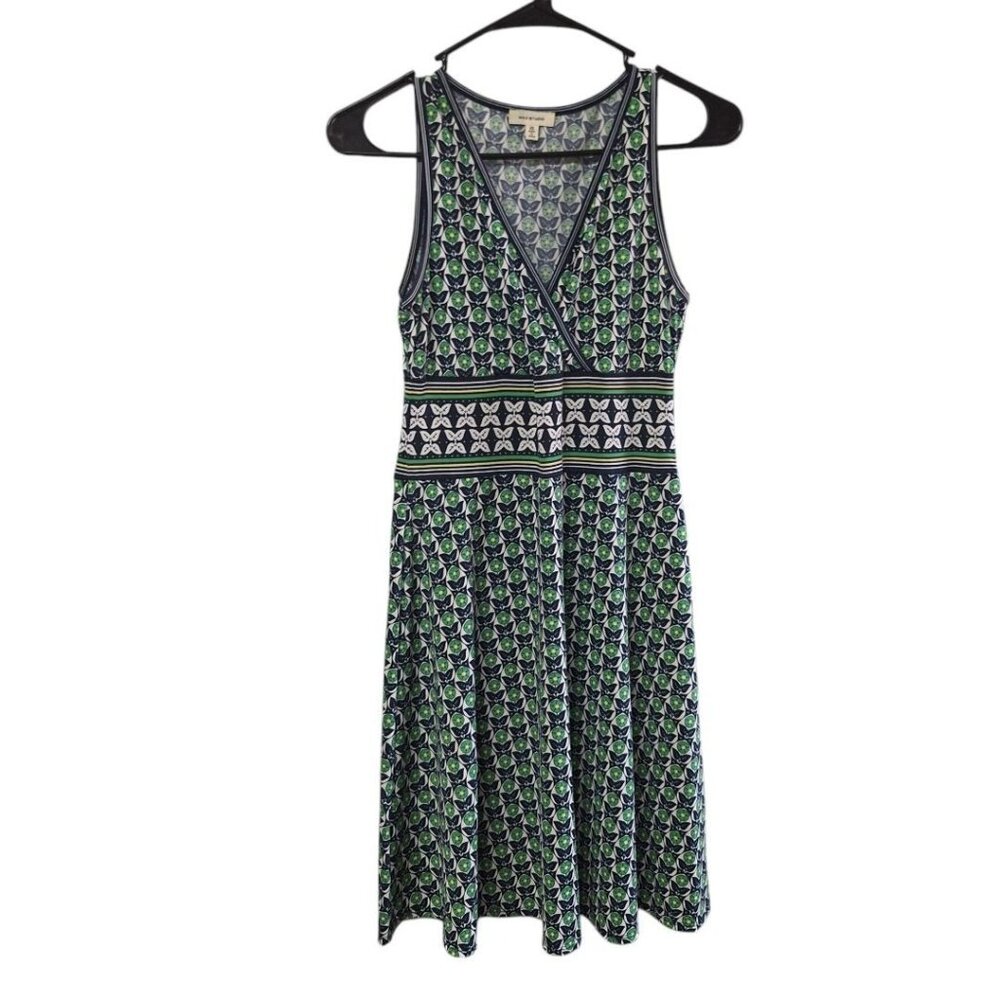 Max Studio‎ Dress Green Sleeveless V Neck Womens XS Knee Length